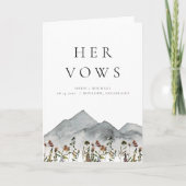 HEIDI Boho Mountain Wilflower Her 結婚's Vows カード (正面)