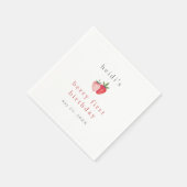 HEIDI Cute Strawberry Girl Berry First Birthday スタンダードカクテルナプキン (角)