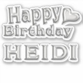 Heidi Happy Birthday silver Aufkleber Sticker シール (正面)