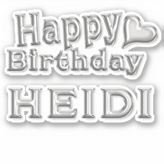 Heidi Happy Birthday silver Aufkleber Sticker シール (正面)