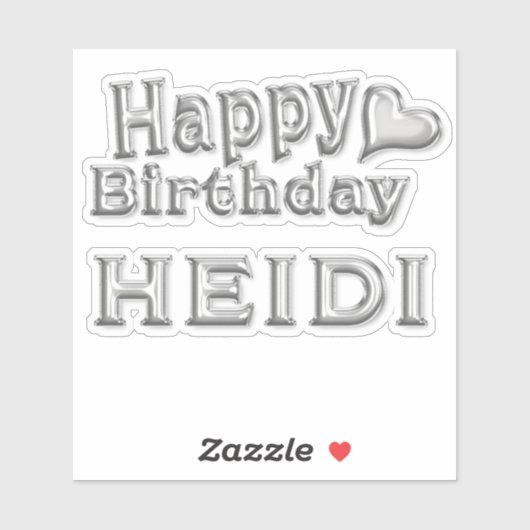 Heidi Happy Birthday silver Aufkleber Sticker シール (シート)