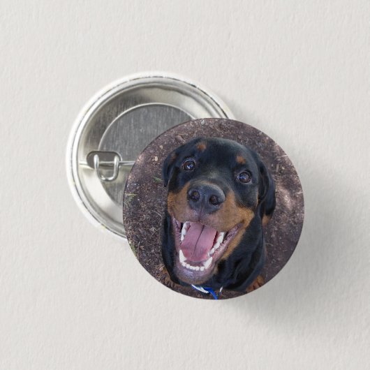 Heidi Happy Rottweiler Button 缶バッジ (正面&裏面)