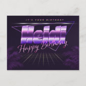 Heidi Name Vorname lila Postkarte Geburtstag ポストカード (正面)