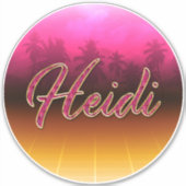Heidi Vorname Name golden pink Aufkleber Sticker シール (正面)