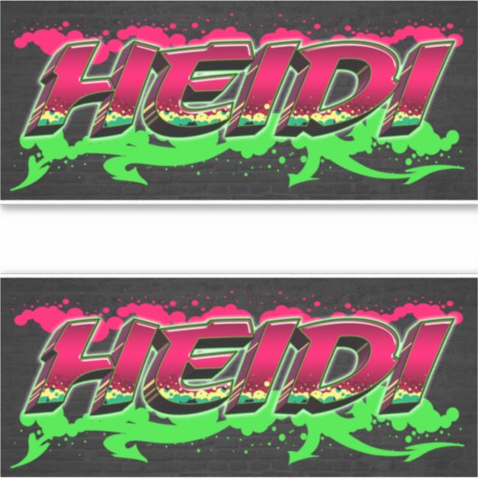 Heidi Vorname Name Graffiti Aufkleber Sticker シール (正面)