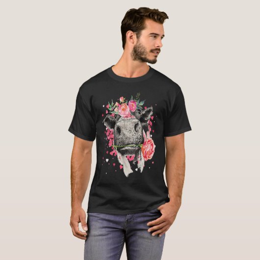 Heifer Valentines Day Western Highland Cow  1 Tシャツ (正面フル)