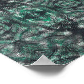 Heights Abstract Dark Green Black Watercolor Art ポスター (角)