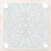 Heights Dark Green Abstract Watercolor Art ガラスコースター (裏面)