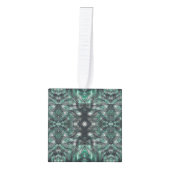 Heights Dark Green Abstract Watercolor Art キューブオーナメント (正面)