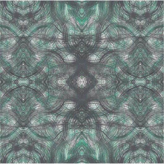 Heights Dark Green Abstract Watercolor Art シール (正面)