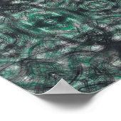 Heights Dark Green Abstract Watercolor Art ポスター (角)