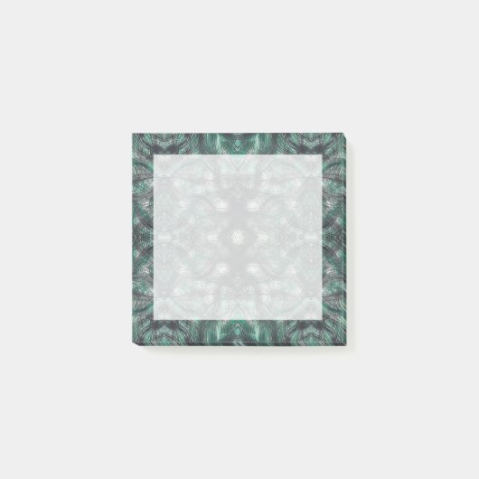 Heights Dark Green Abstract Watercolor Art ポストイット (正面)