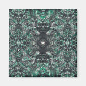 Heights Dark Green Abstract Watercolor Art Magnet マグネット (正面)