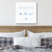 Heights Design Collection、ブルータイル、ヒューストンTX キャンバスプリント (インサイチュ (寝室))
