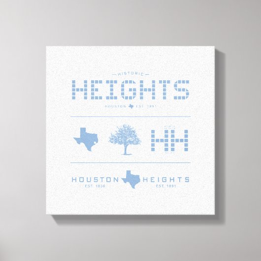 Heights Design Collection、ブルータイル、ヒューストンTX キャンバスプリント (正面)