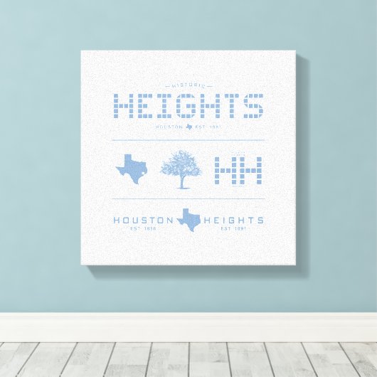 Heights Design Collection, Blue Tile, Houston TX キャンバスプリント (インサイチュ (ウッドフロア))