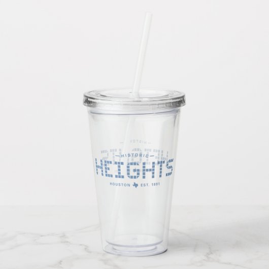 Heights Tile, Blue Tile, Houston Heights アクリルタンブラー (裏面)
