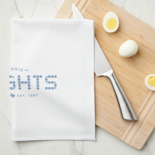 Heights Tile, Blue Tile, Houston Heights キッチンタオル (四つ折り)