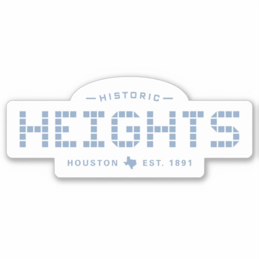 Heights Tile, Blue Tile, Houston Heights シール (正面)