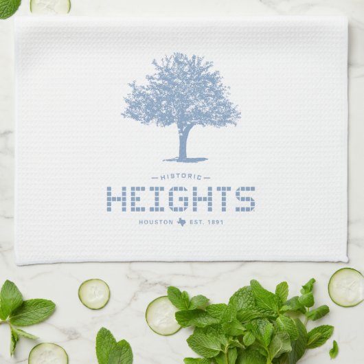 Heights Tile & Tree, Blue Tile, Houston Heights キッチンタオル (折り畳み)