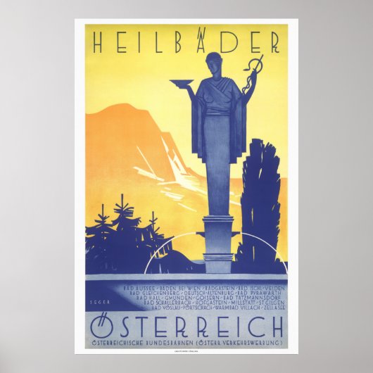 Heilbader Esterreich Austria Vintage Poster 1935 ポスター (正面)
