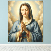 Heilige Mutter Gottes – Göttliche Liebe & Schutz キャンバスプリント (インサイチュ (ウッドフロア))