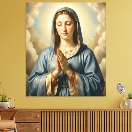 Heilige Mutter Gottes – Göttliche Liebe & Schutz キャンバスプリント (インサイチュ (リビング))