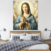 Heilige Mutter Gottes – Göttliche Liebe & Schutz キャンバスプリント (インサイチュ (寝室))
