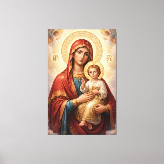 Heilige Mutter Gottes Göttliche Liebe & Schutz´10 キャンバスプリント (正面)