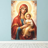 Heilige Mutter Gottes Göttliche Liebe & Schutz´10 キャンバスプリント (インサイチュ (ウッドフロア))