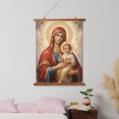 Heilige Mutter Gottes Göttliche Liebe & Schutz´10 吊り下げ型タペストリー (寝室)