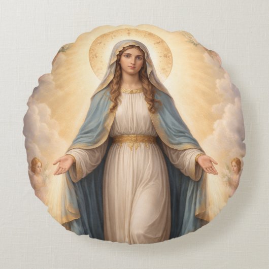 Heilige Mutter Gottes Göttliche Liebe & Schutz´11 ラウンドクッション (正面)