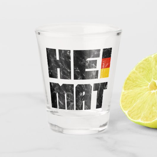 Heimat、ドイツ語、ドイツ家、故国 ショットグラス (正面)