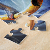 Heimdall and horn Gjallarhorn at bifrost bridge ジグソーパズル (側面)