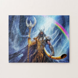 Heimdall and horn Gjallarhorn at bifrost bridge ジグソーパズル