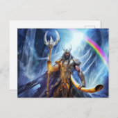 Heimdall and horn Gjallarhorn at bifrost bridge ポストカード (正面/裏面)