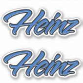 Heinz Name blue Aufkleber Sticker Stickerset シール (正面)