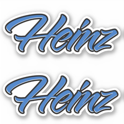 Heinz Name blue Aufkleber Sticker Stickerset シール (正面)