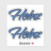 Heinz Name blue Aufkleber Sticker Stickerset シール (シート)