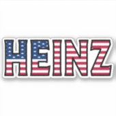 Heinz Name Vorname USA Sticker Stickerset シール (正面)