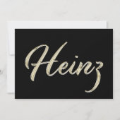 Heinz Name white gold Handwriting Karte カード (正面)