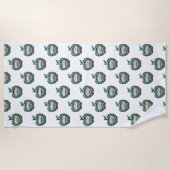 Heirani808アイランドトロピカルトライバルアップルブランケット ビーチタオル (正面)