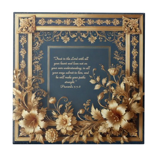 - Heirloom Grace Bible Verse Ceramic Tile タイル (正面)