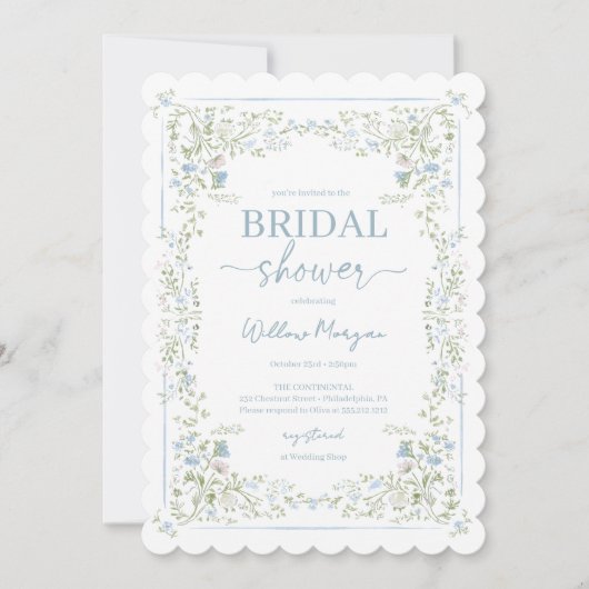 Heirloom Hydrangea Bridal Shower Invitation 招待状 (正面)