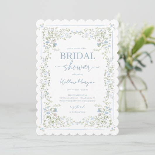 Heirloom Hydrangea Bridal Shower Invitation 招待状 (スタンド正面)