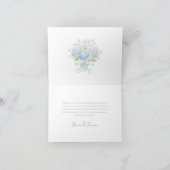 Heirloom Hydrangea Bridal Shower Thank You cards 招待状 (内部)