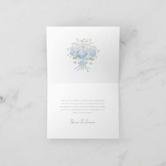 Heirloom Hydrangea Bridal Shower Thank You cards 招待状 (内部)
