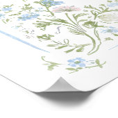 Heirloom Hydrangea Bridal Shower Welcome Poster ポスター (角)