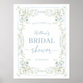 Heirloom Hydrangea Bridal Shower Welcome Poster ポスター (正面)
