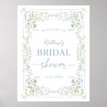 Heirloom Hydrangea Bridal Shower Welcome Poster